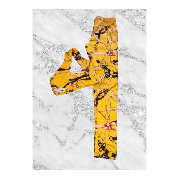 Yellow Printed Pants Set - Picture 2 of 8